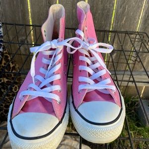 Pink high top converse